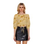 Cheese Texture, Yellow Cheese Background Mid Sleeve Drawstring Hem Top