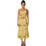 Cheese Texture, Yellow Cheese Background Tie-Strap Tiered Midi Chiffon Dress