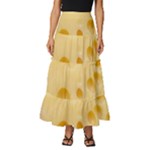Cheese Texture, Yellow Cheese Background Tiered Ruffle Maxi Skirt