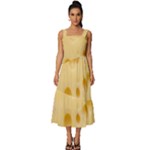Cheese Texture, Yellow Cheese Background Square Neckline Tiered Midi Dress