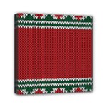 Christmas Pattern, Fabric Texture, Knitted Red Background Mini Canvas 6  x 6  (Stretched)