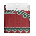 Christmas Pattern, Fabric Texture, Knitted Red Background Duvet Cover Double Side (Full/ Double Size)