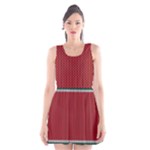 Christmas Pattern, Fabric Texture, Knitted Red Background Scoop Neck Skater Dress