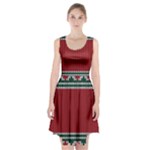 Christmas Pattern, Fabric Texture, Knitted Red Background Racerback Midi Dress