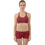 Christmas Pattern, Fabric Texture, Knitted Red Background Back Web Gym Set