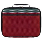 Christmas Pattern, Fabric Texture, Knitted Red Background Full Print Lunch Bag