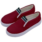 Christmas Pattern, Fabric Texture, Knitted Red Background Kids  Canvas Slip Ons