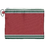 Christmas Pattern, Fabric Texture, Knitted Red Background Canvas Cosmetic Bag (XXL)