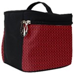Christmas Pattern, Fabric Texture, Knitted Red Background Make Up Travel Bag (Big)