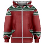 Christmas Pattern, Fabric Texture, Knitted Red Background Kids  Zipper Hoodie Without Drawstring