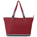 Christmas Pattern, Fabric Texture, Knitted Red Background Full Print Shoulder Bag