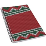 Christmas Pattern, Fabric Texture, Knitted Red Background 5.5  x 8.5  Notebook