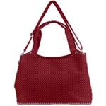 Christmas Pattern, Fabric Texture, Knitted Red Background Double Compartment Shoulder Bag