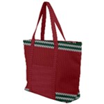 Christmas Pattern, Fabric Texture, Knitted Red Background Zip Up Canvas Bag