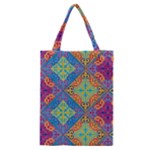 Colorful Floral Ornament, Floral Patterns Classic Tote Bag