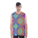 Colorful Floral Ornament, Floral Patterns Men s Basketball Tank Top