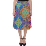 Colorful Floral Ornament, Floral Patterns Classic Midi Skirt