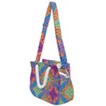 Colorful Floral Ornament, Floral Patterns Rope Handles Shoulder Strap Bag