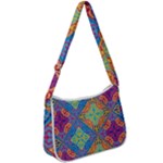 Colorful Floral Ornament, Floral Patterns Zip Up Shoulder Bag