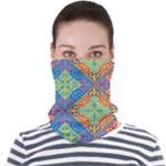 Colorful Floral Ornament, Floral Patterns Face Seamless Bandana (Adult)