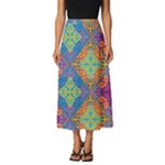Colorful Floral Ornament, Floral Patterns Classic Midi Chiffon Skirt
