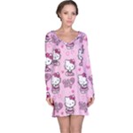 Cute Hello Kitty Collage, Cute Hello Kitty Long Sleeve Nightdress