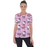 Cute Hello Kitty Collage, Cute Hello Kitty Shoulder Cut Out Short Sleeve Top