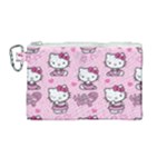 Cute Hello Kitty Collage, Cute Hello Kitty Canvas Cosmetic Bag (Medium)