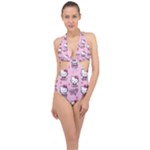 Cute Hello Kitty Collage, Cute Hello Kitty Halter Front Plunge Swimsuit