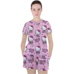 Cute Hello Kitty Collage, Cute Hello Kitty Women s T-Shirt and Shorts Set