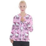 Cute Hello Kitty Collage, Cute Hello Kitty Casual Zip Up Jacket