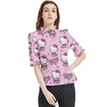 Cute Hello Kitty Collage, Cute Hello Kitty Frill Neck Blouse