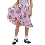 Cute Hello Kitty Collage, Cute Hello Kitty Kids  Ruffle Flared Wrap Midi Skirt