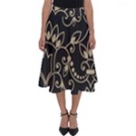 Decorative Ornament Texture, Retro Floral Texture, Vintage Texture, Gray Perfect Length Midi Skirt