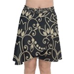 Decorative Ornament Texture, Retro Floral Texture, Vintage Texture, Gray Chiffon Wrap Front Skirt