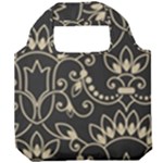 Decorative Ornament Texture, Retro Floral Texture, Vintage Texture, Gray Foldable Grocery Recycle Bag