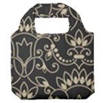 Decorative Ornament Texture, Retro Floral Texture, Vintage Texture, Gray Premium Foldable Grocery Recycle Bag