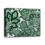 Green Ornament Texture, Green Flowers Retro Background Deluxe Canvas 14  x 11  (Stretched)