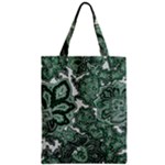 Green Ornament Texture, Green Flowers Retro Background Zipper Classic Tote Bag