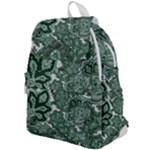 Green Ornament Texture, Green Flowers Retro Background Top Flap Backpack