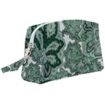 Green Ornament Texture, Green Flowers Retro Background Wristlet Pouch Bag (Large)
