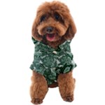Green Ornament Texture, Green Flowers Retro Background Dog Coat