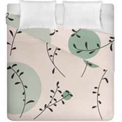 Plants Pattern Design Branches Branch Leaves Botanical Boho Bohemian Texture Drawing Circles Nature Duvet Cover Double Side (King Size) from UrbanLoad.com