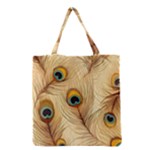 Vintage Peacock Feather Peacock Feather Pattern Background Nature Bird Nature Grocery Tote Bag