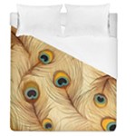 Vintage Peacock Feather Peacock Feather Pattern Background Nature Bird Nature Duvet Cover (Queen Size)