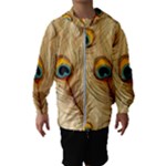 Vintage Peacock Feather Peacock Feather Pattern Background Nature Bird Nature Kids  Hooded Windbreaker