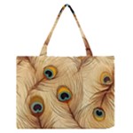 Vintage Peacock Feather Peacock Feather Pattern Background Nature Bird Nature Zipper Medium Tote Bag