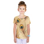 Vintage Peacock Feather Peacock Feather Pattern Background Nature Bird Nature Kids  One Piece T-Shirt