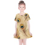 Vintage Peacock Feather Peacock Feather Pattern Background Nature Bird Nature Kids  Simple Cotton Dress
