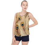 Vintage Peacock Feather Peacock Feather Pattern Background Nature Bird Nature Bubble Hem Chiffon Tank Top